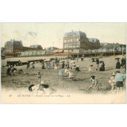 carte postale ancienne 76 LE HAVRE. Plage 1903 Enfants jouant. Timbre absent