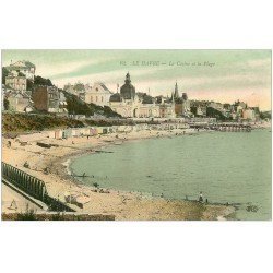 carte postale ancienne 76 LE HAVRE. Plage et Casino 62