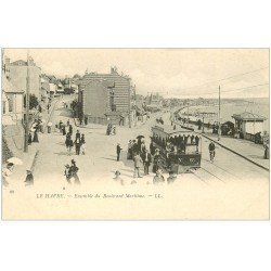 carte postale ancienne 76 LE HAVRE. Tramway Boulevard Maritime vers 1900