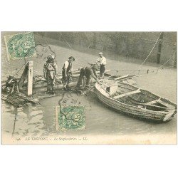 carte postale ancienne 76 LE TREPORT. Le Scaphandrier 1907. Métiers de la Mer