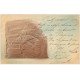 carte postale ancienne 76 LE TREPORT. L'Escalier de la Falaise. Rare carte gauffrée et Timbre Taxe 1908 et T du Facteur