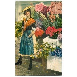 carte postale ancienne 06 Côte d'Azur. Marchande de Fleurs 1930