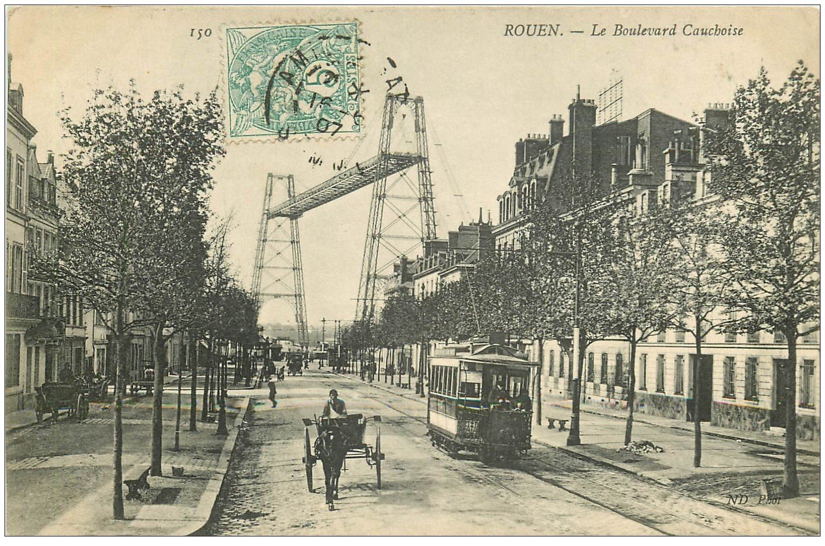carte postale ancienne 76 ROUEN. Boulevard Gauchoise 1907