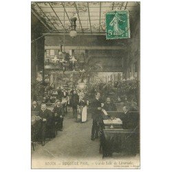 carte postale ancienne 76 ROUEN. Brasserie Paul Salle de Limonade 1907 (défauts)