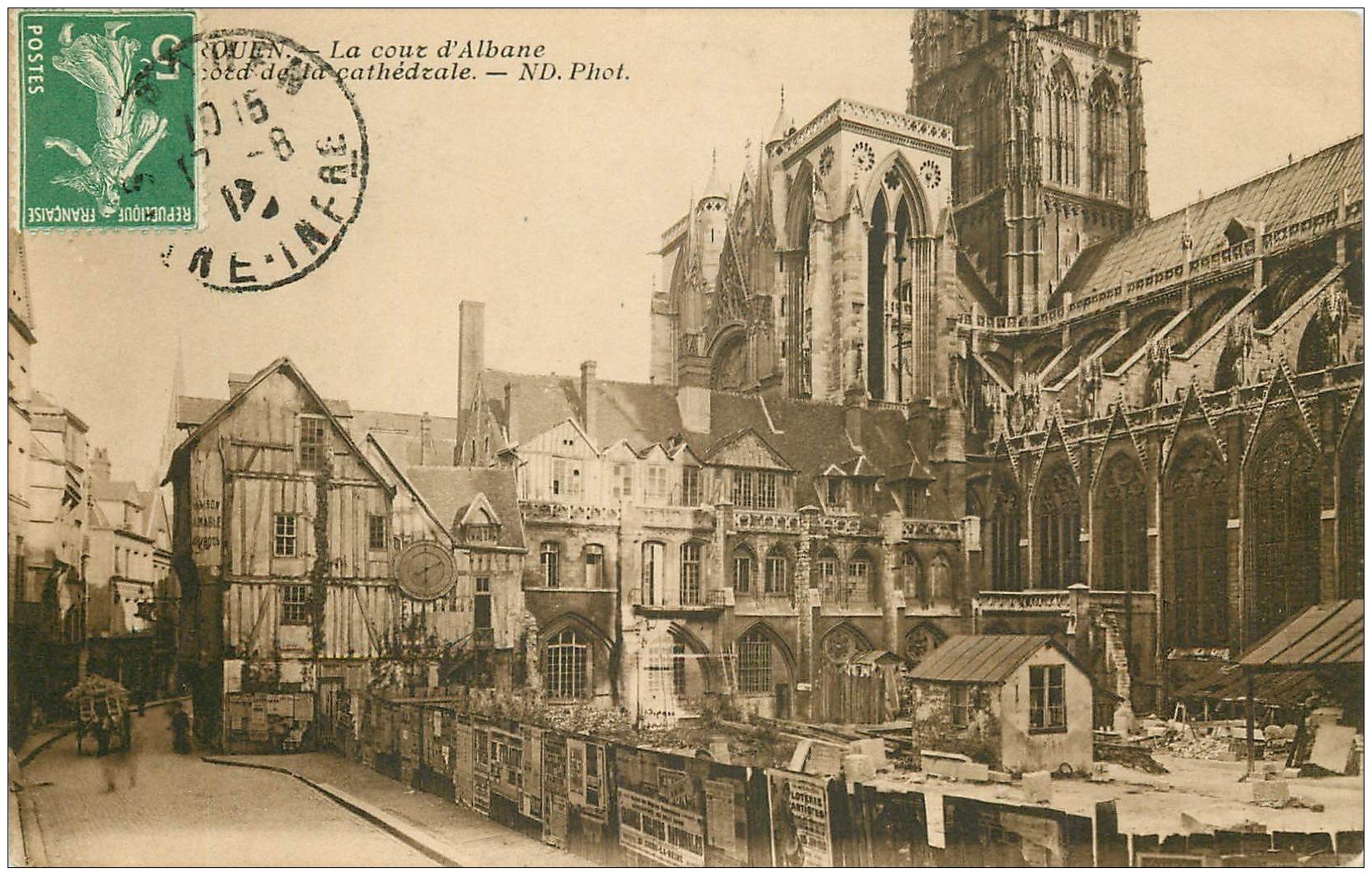 carte postale ancienne 76 ROUEN. Cathédrale Cour d'Albane