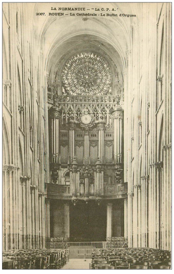 carte postale ancienne 76 ROUEN. Cathédralme Buffet d'Orgues