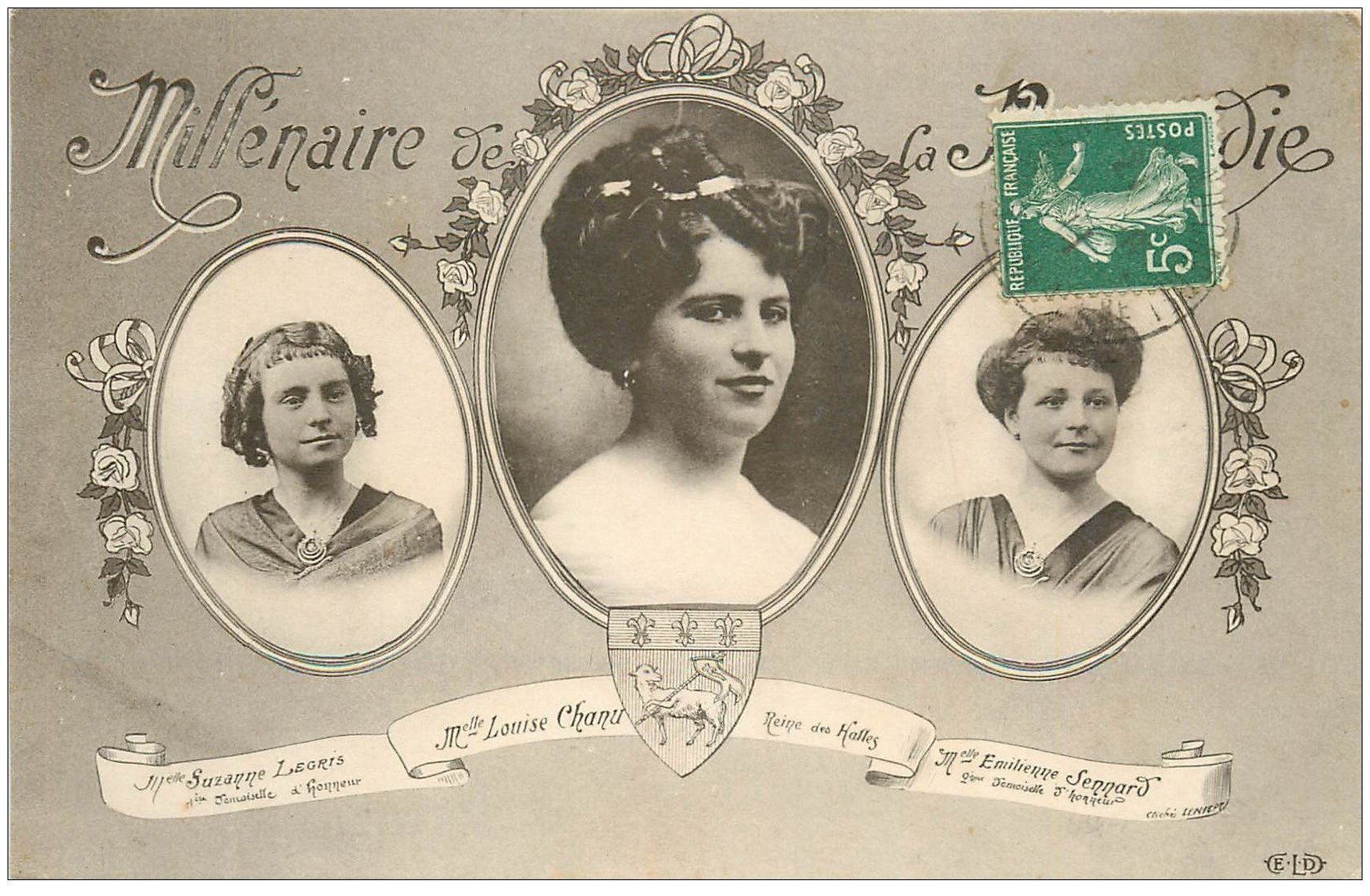 carte postale ancienne 76 ROUEN. Charu Reine des Halles 1911 Legris et Sennard