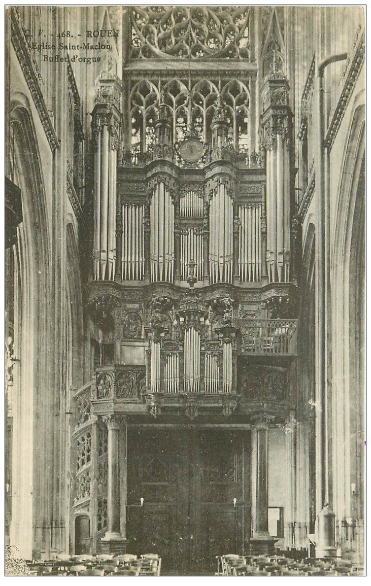 carte postale ancienne 76 ROUEN. Eglise Saint-Maclou Buffet d'Orgue