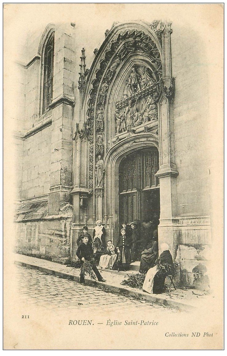 carte postale ancienne 76 ROUEN. Eglise Saint-Patrice vendeuses de Rameaux