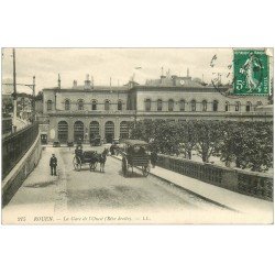carte postale ancienne 76 ROUEN. Gare de l'Ouest 1911