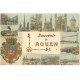 carte postale ancienne 76 ROUEN. Multivues et Blason