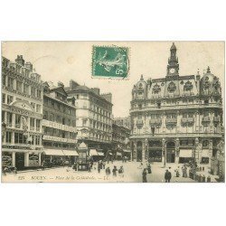 carte postale ancienne 76 ROUEN. Place Cathédrale 1910