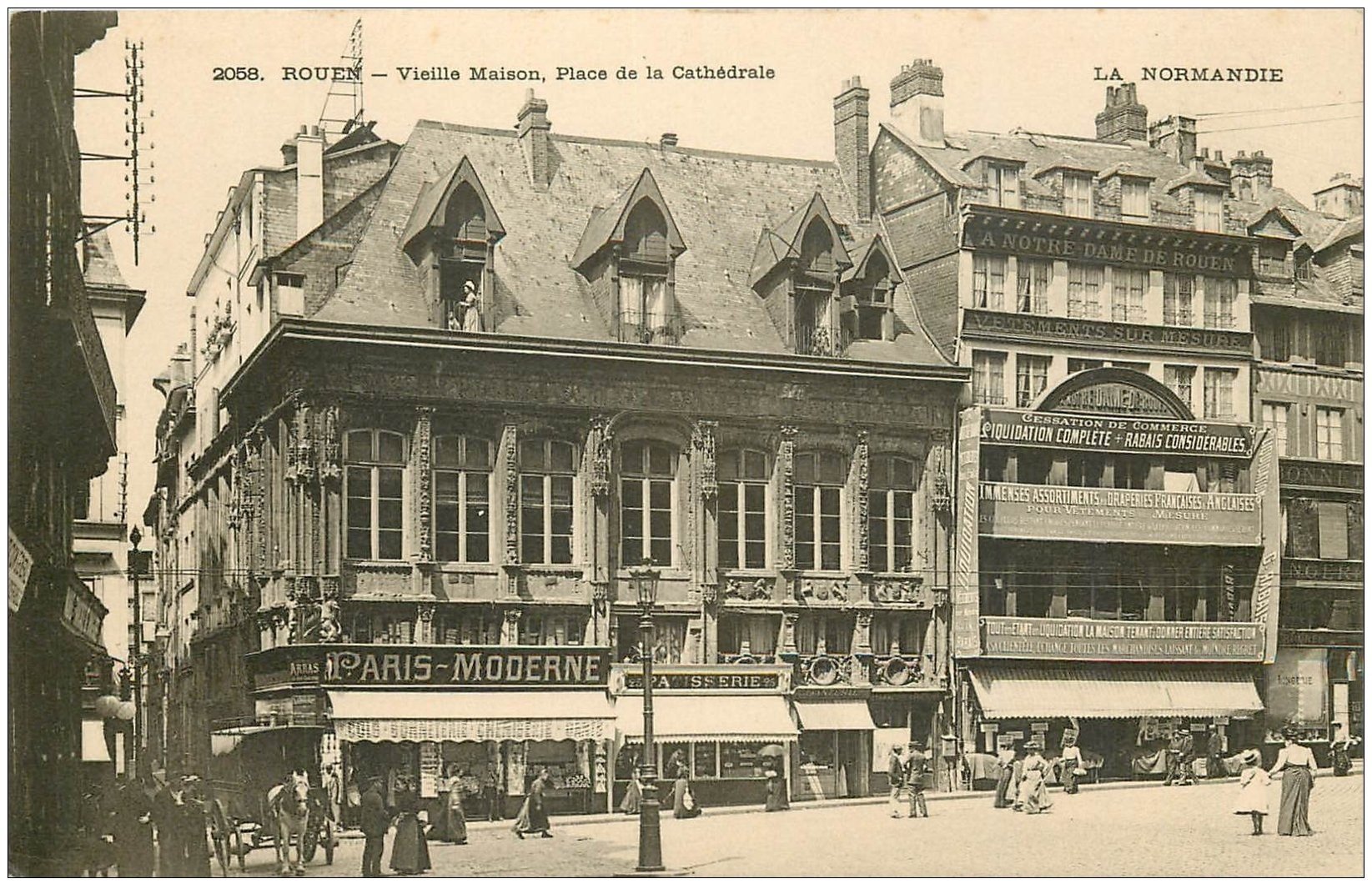 carte postale ancienne 76 ROUEN. Place Cathédrale Paris Moderne