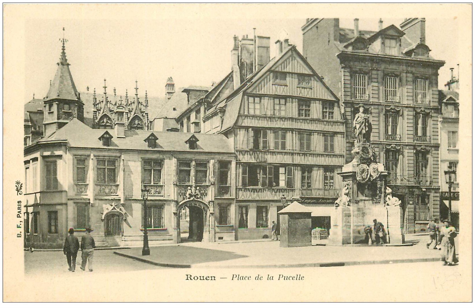 carte postale ancienne 76 ROUEN. Place Pucelle