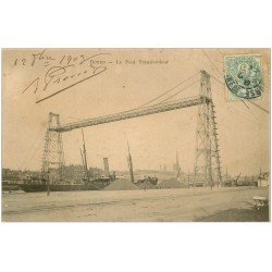 carte postale ancienne 76 ROUEN. Pont Transbordeur 1903