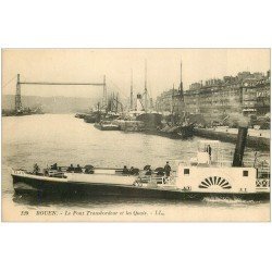 carte postale ancienne 76 ROUEN. Pont Transbordeur et Quais