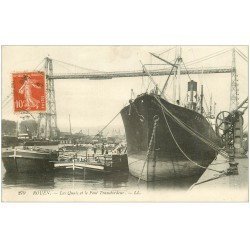 carte postale ancienne 76 ROUEN. Pont Transbordeur et Quais 1916