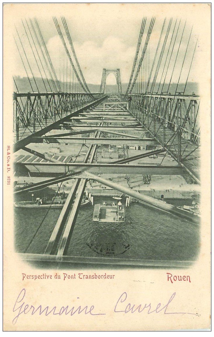 carte postale ancienne 76 ROUEN. Pont Transbordeur perspective