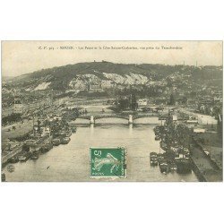 carte postale ancienne 76 ROUEN. Ponts et Côte Sainte-Catherine 1908