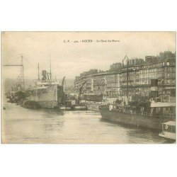 carte postale ancienne 76 ROUEN. Quai du Havre 1918