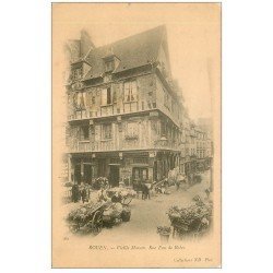 carte postale ancienne 76 ROUEN. Rue Eau de Robec Marchands de quatre-saisons