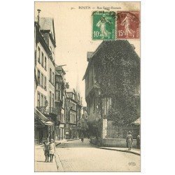 carte postale ancienne 76 ROUEN. Rue Saint-Romain 1928