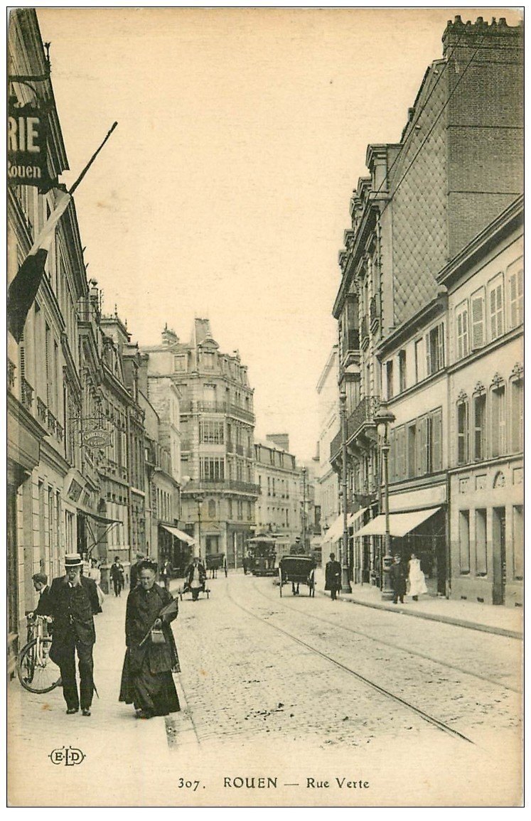 76 ROUEN. Rue Verte homme belles moustaches