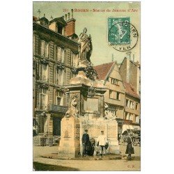 carte postale ancienne 76 ROUEN. Statue Jeanne d'Arc 1908