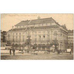 carte postale ancienne 76 ROUEN. Théâtre des Arts et Café Victor