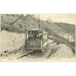 carte postale ancienne 76 ROUEN. Tramway dans la Cavée 1903 de Bon Secours à Mesnil-Esnard et la Colline