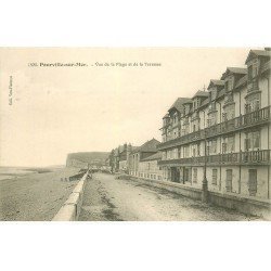 carte postale ancienne 76 POURVILLE. Plage et Terrasse
