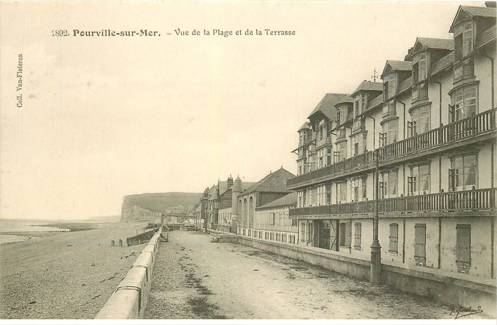 carte postale ancienne 76 POURVILLE. Plage et Terrasse