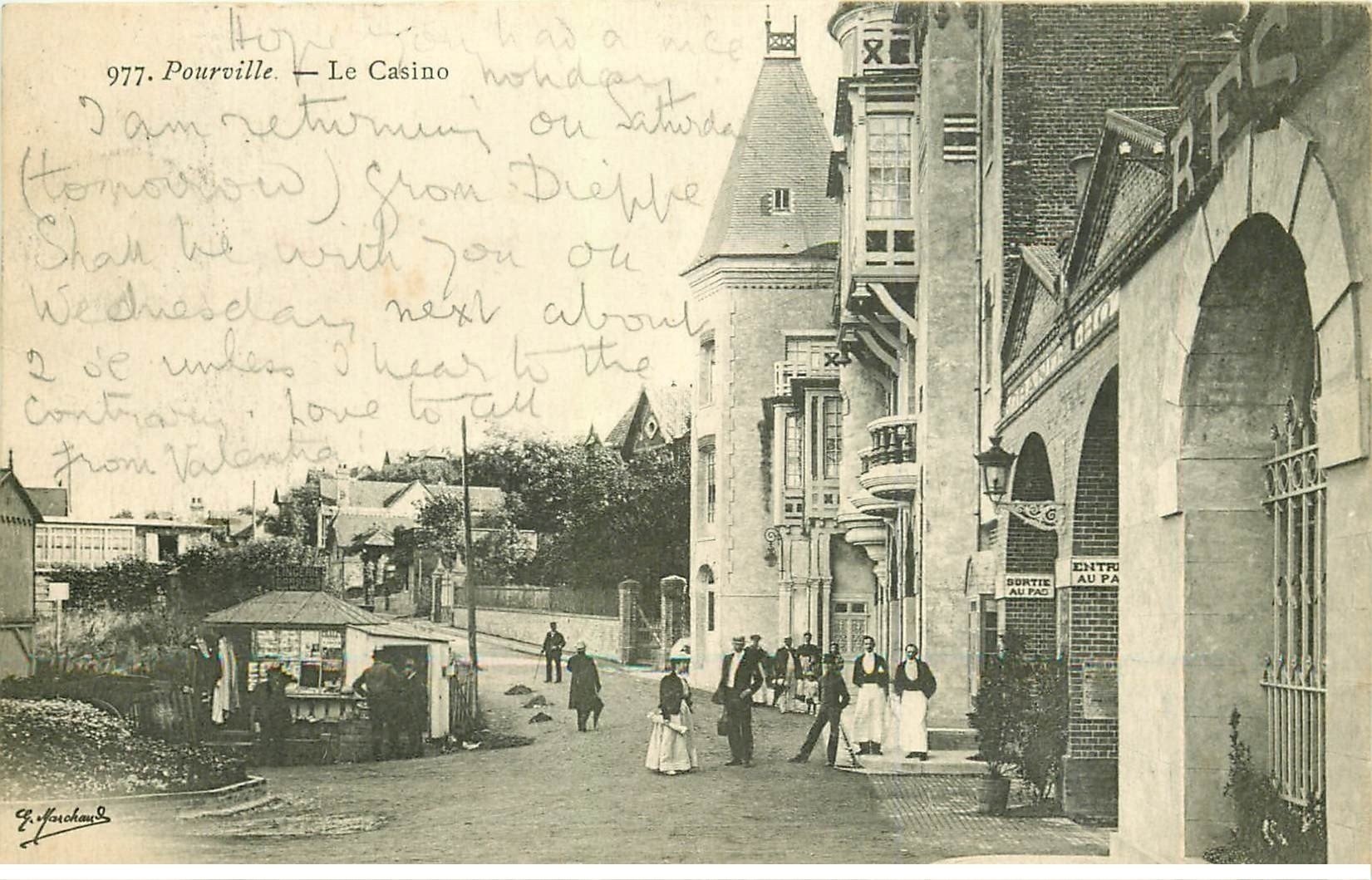 carte postale ancienne 76 POURVILLE. Le Casino 1906