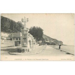 carte postale ancienne 06 GAVARAN. Fontaine et Promenade Saint-Louis