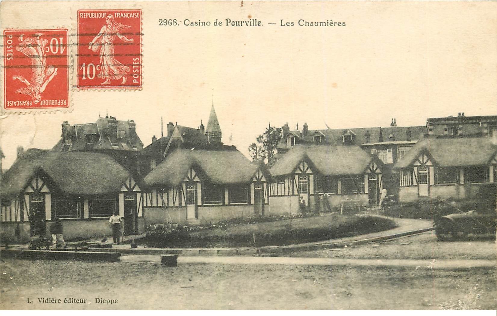 carte postale ancienne 76 POURVILLE. Casino les Chaumières. Fine plissure