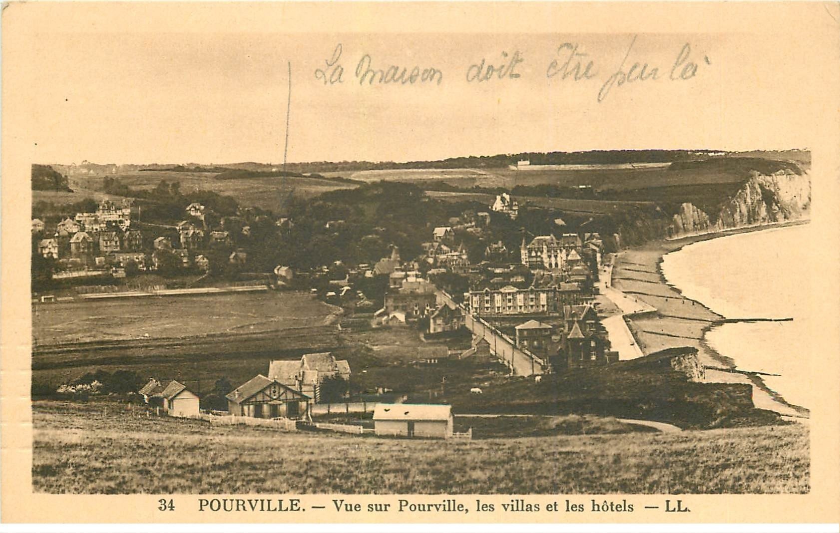 carte postale ancienne 76 POURVILLE. Villas et Hôtels