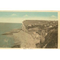 carte postale ancienne 76 PUYS. La Plage 1938. Mauvaise découpe bord gauche