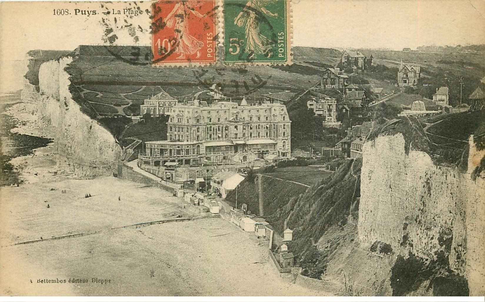 carte postale ancienne 76 PUYS. La Plage 1920