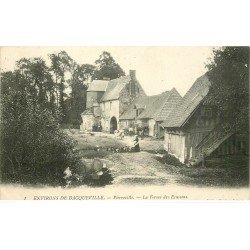 76 PIERREVILLE. La Ferme des Ecussons avec fermière