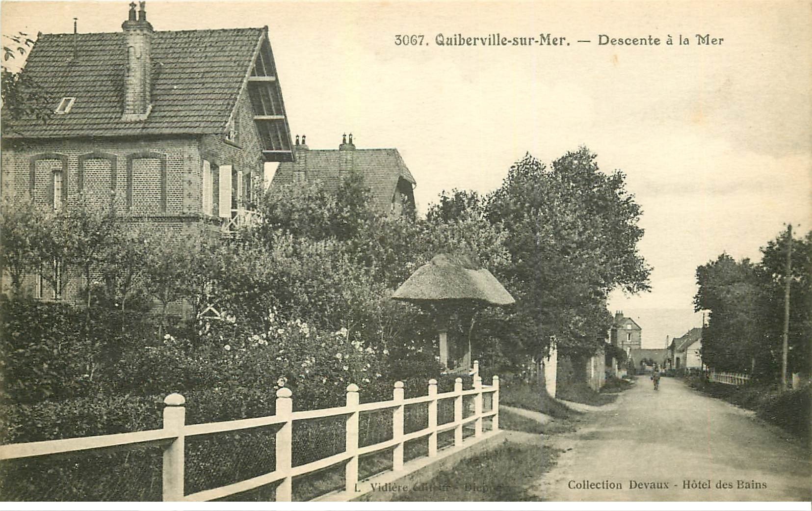 carte postale ancienne 76 QUIBERVILLE. Descente à la Mer