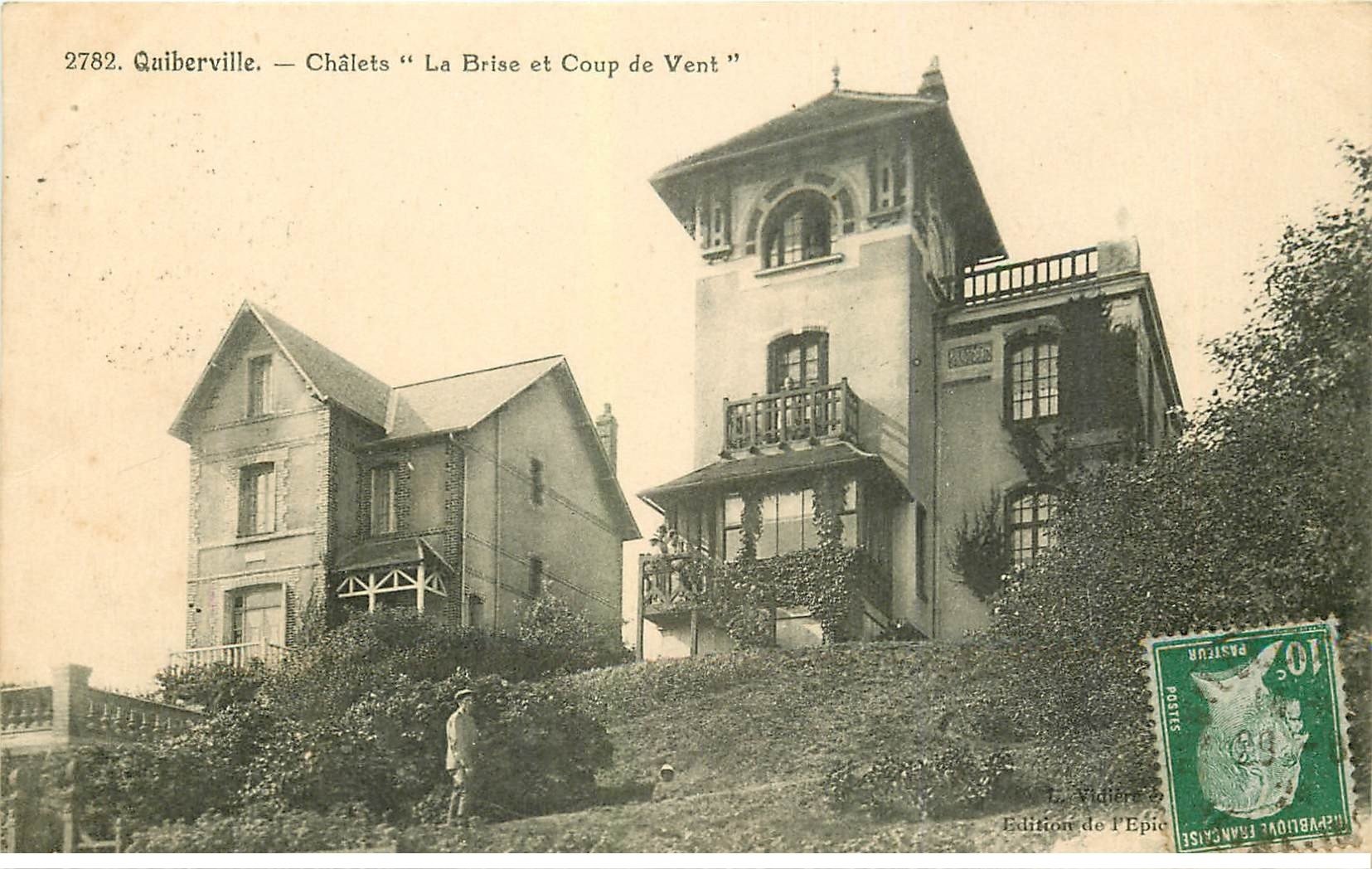 carte postale ancienne 76 QUIBERVILLE. Chalets Brise et Coup de Vent
