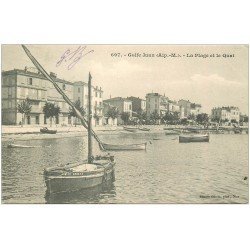carte postale ancienne 06 GOLFE JUAN. Plage et Quai 1904