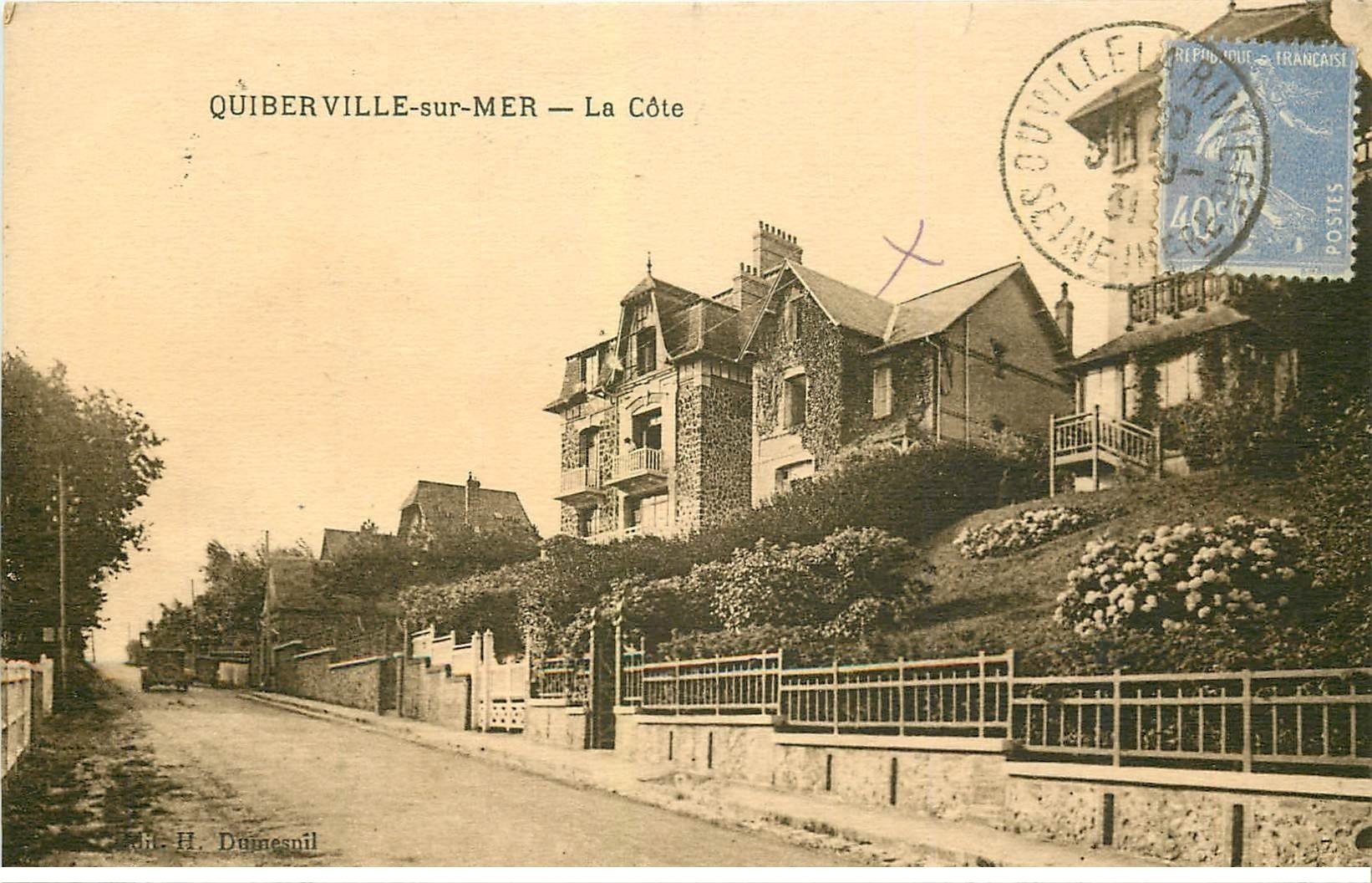 carte postale ancienne 76 QUIBERVILLE. La Côte 1931