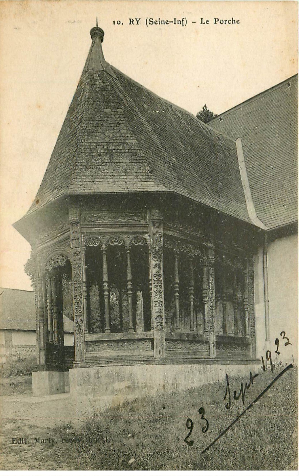 carte postale ancienne 76 RY. Le Porche 1923