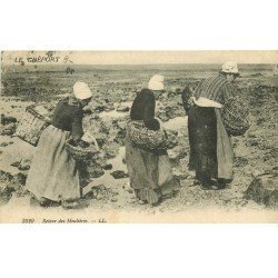 carte postale ancienne 76 DIEPPE. Retour des Moulières 1922
