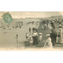 carte postale ancienne 76 DIEPPE. Plage 1907