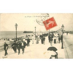 carte postale ancienne 76 DIEPPE. Boulevard Maritime 1907