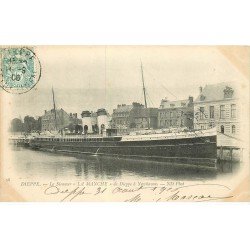 carte postale ancienne 76 DIEPPE. Steamer LA MANCHE de Dieppe à Newhaven 1906