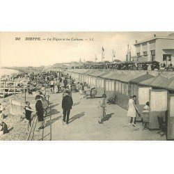 carte postale ancienne 76 DIEPPE. Digue et Cabines