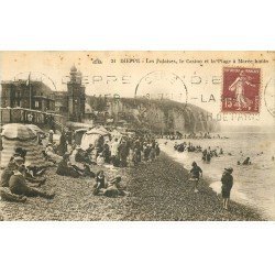 carte postale ancienne 76 DIEPPE. Falaises, Casino et Plage 1927